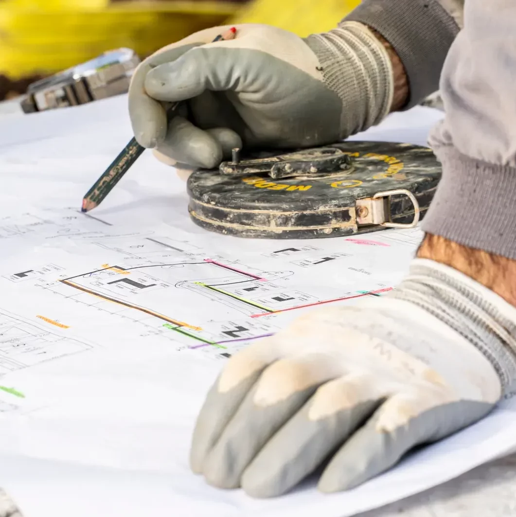 Replanteo de vivienda prefabricada en Galicia